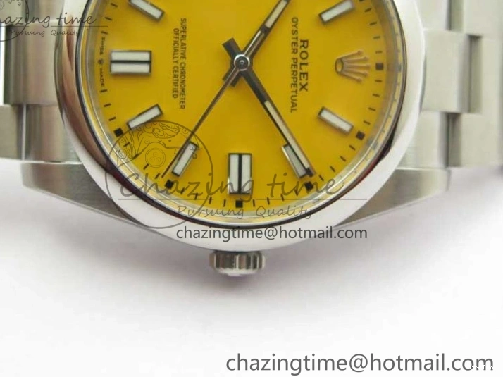 MiroTime 0424 Original Oyster Perpetual 41mm 124300 ROF 1:1 Best Edition 904L Steel Yellow Dial on SS Bracelet A 2667